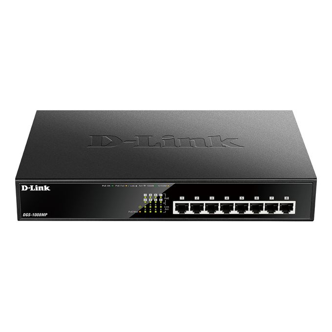 D-Link Switch 8 Port Gigabit, PoE (125W) \ DGS-1008MP