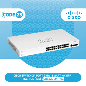 Cisco Switch 24 Port Giga , Smart, 4x SFP 1GE, PoE (195) \ CBS220-24P-4G