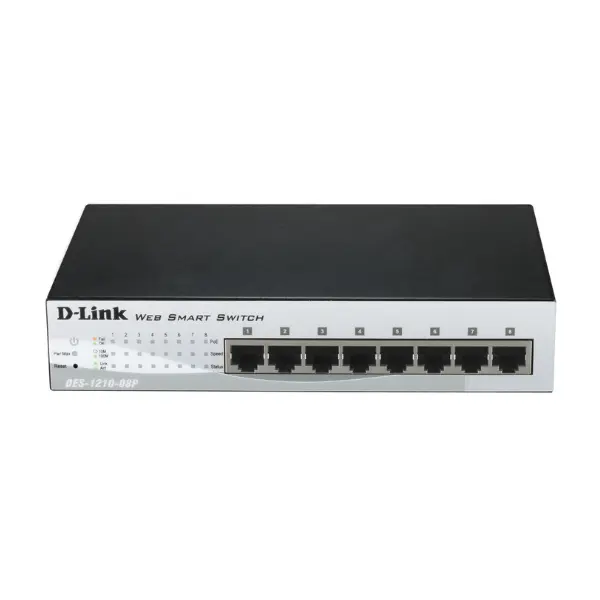 D-Link Switch 8 Port 10/100, Smart, PoE (72W) \ DES-1210-08P